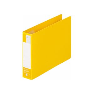 (まとめ) ライオン事務器ペットファイル B6ヨコ 2穴 180枚収容 背幅35mm 黄 No.60-B6E 1冊 【×5セット】