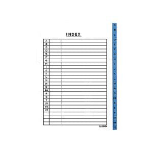 (まとめ) ライオン事務器ファイル用インデックス ABC見出し A4 縦297×横210(+12)mm 2・4穴 22枚組 136-81 1組 【×3セット】