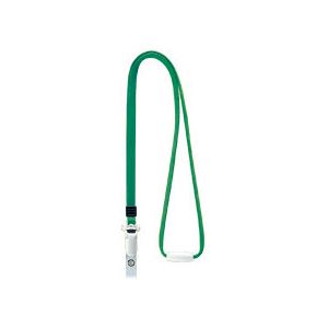 (まとめ) ライオン事務器名札用ストラップ グリーン N-8P 1本 【×5セット】