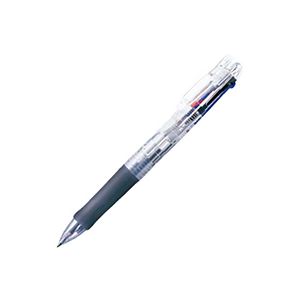(まとめ)ゼブラ 4色油性ボールペンクリップ-オンG 4C 0.7mm (軸色:透明) B4A3-C 1本【×5セット】