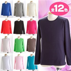長袖 Tシャツ M ネイビー ユニセックス 綿100% 吸水性 柔らかい ロンT 長袖Tシャツ ロンティ ロングスリーブ