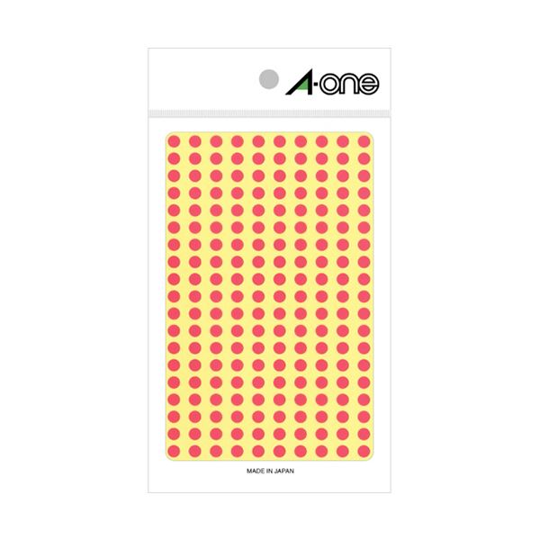 (まとめ) エーワンカラーラベル 丸型 直径5mm 桃 07068 1パック(1800片:200片×9シート) 【×5セット】
