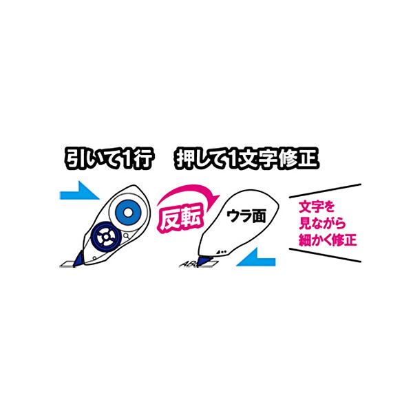 (まとめ) プラス 修正テープホワイパー プッシュプル 2.5mm幅×12m ピンク WH-702 1個 【×5セット】
