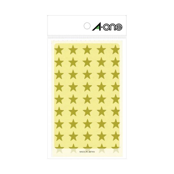 (まとめ) エーワンカラーシール 星型 小 12×13mm 金 08404 1シート(45片) 【×10セット】