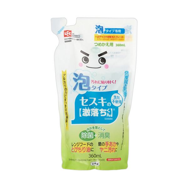 (まとめ) レック 激落ちくんセスキ密着泡スプレー つめかえ用 360ml 1個 【×5セット】