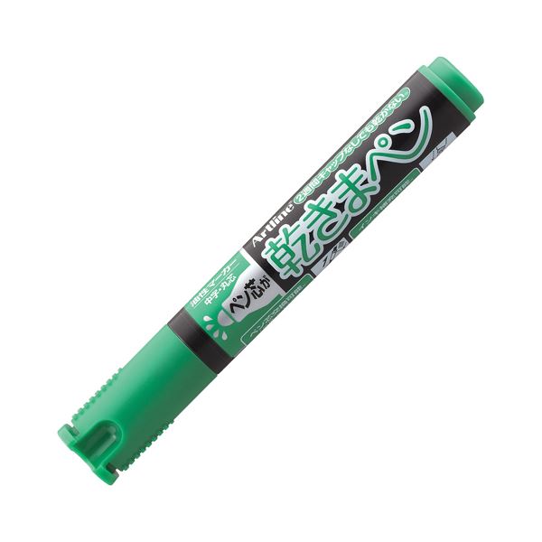 (まとめ) シヤチハタ油性マーカー アートライン 乾きまペン 中字・丸芯 緑 K-177N 1本 【×10セット】