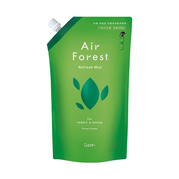 (まとめ) エステー AirForest Refresh Mist フォレストグリーンの香り つめかえ用 540mL 1個 【×2セット】