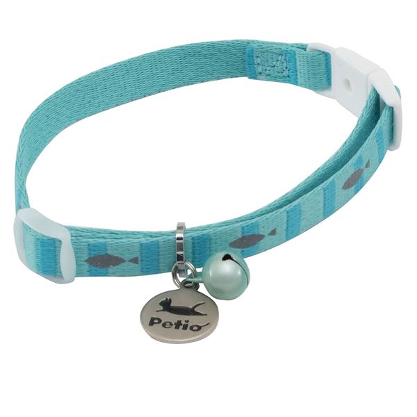 (まとめ)CAT COLLAR フィッシュボーダーカラー ブルー【×3セット】 (猫用品/首輪)【代引不可】