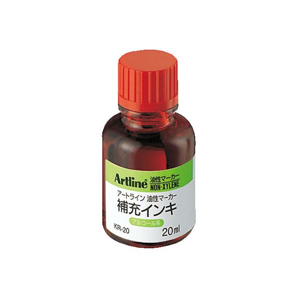 (まとめ) シヤチハタアートライン補充インキ 20ml 赤 KR-20 1個 【×10セット】