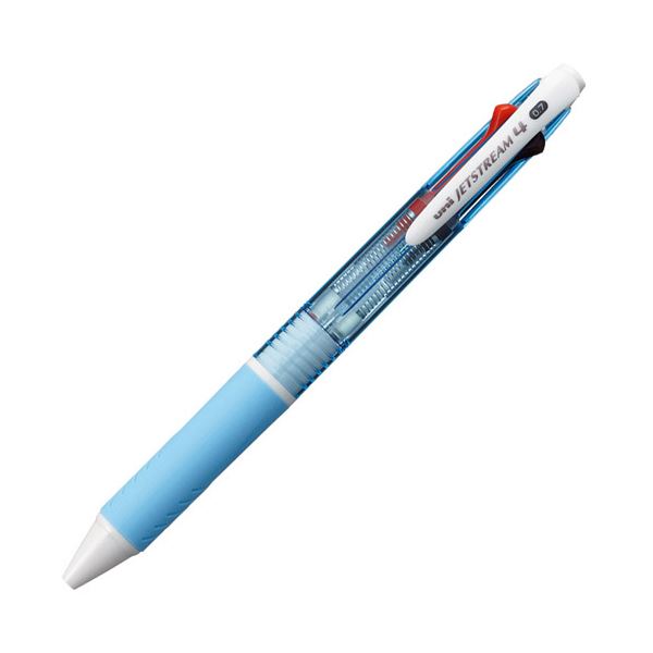 (まとめ)三菱鉛筆 ジェットストリーム4色ボールペン 0.7mm (軸色:水色) SXE450007.8 1本【×5セット】