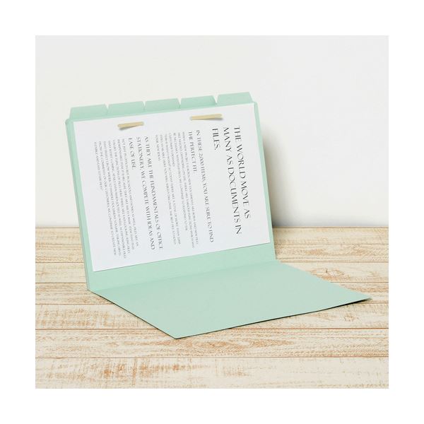 (まとめ) プラスカットフォルダー 5山 A4 マチなし ブルー FL-065IF 1パック(5冊) 【×3セット】