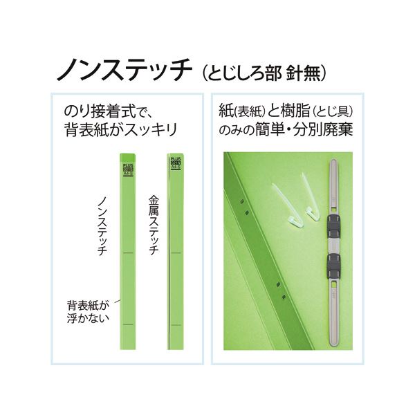(まとめ) プラス背補強フラットファイル A4タテ 150枚収容 背幅18mm リーフグリーン No.021S 1パック(10冊) 【×2セット】