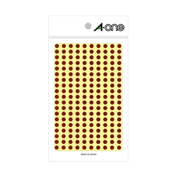 (まとめ) エーワンカラーラベル 丸型 直径5mm 茶 07067 1パック(1800片:200片×9シート) 【×5セット】