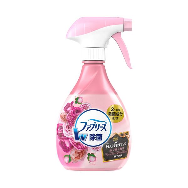 (まとめ) P&Gファブリーズ with レノアハピネス アンティークローズ&フローラルの香り 本体 370ml 1本 【×2セット】
