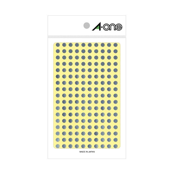 (まとめ) エーワンカラーラベル 丸型 直径5mm 銀 07072 1パック(1080片:180片×6シート) 【×5セット】