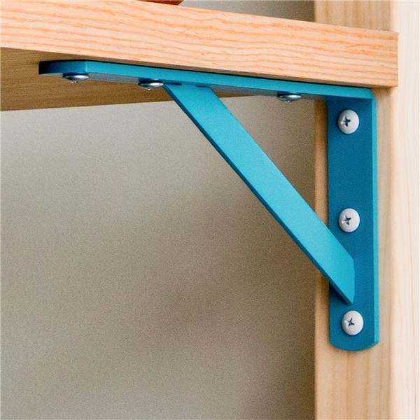棚受け金具/ブラケット 【S #02 グリーン】 1組/2本入 スチール製 『Bracket』 〔業務用 建材 建築金物〕