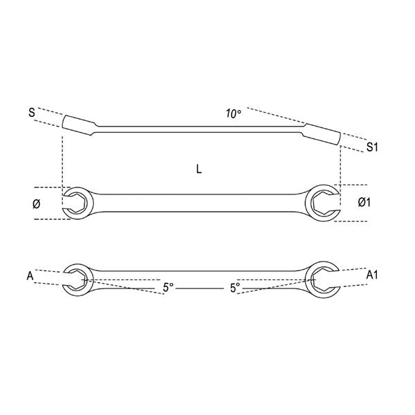 Beta ベータ オープンリングスパナ 対辺8×10mm 10°オフセット フレアナットレンチ 94 8X10 スパナ 工具 ツール DIY 作業工具