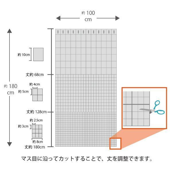 間仕切り カーテン 約幅100×丈180cm×1枚 ブラウン 日本製 省エネ 断熱 保温 防炎 パタパタ フリーカット ファイヤディフェンス