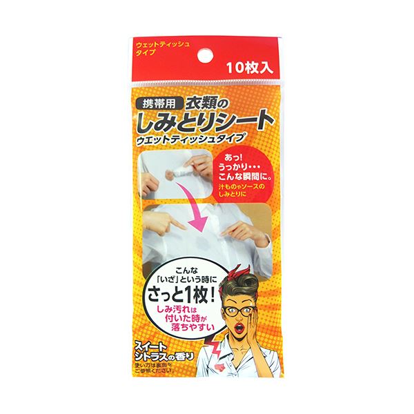 (まとめ)友和 携帯用 衣類のしみとりシート 1パック(10枚)【×5セット】