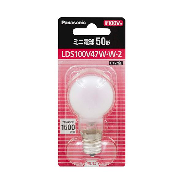 (まとめ) パナソニックミニ電球 50形 E17 ホワイト LDS100V47W・W・2 1個 【×3セット】