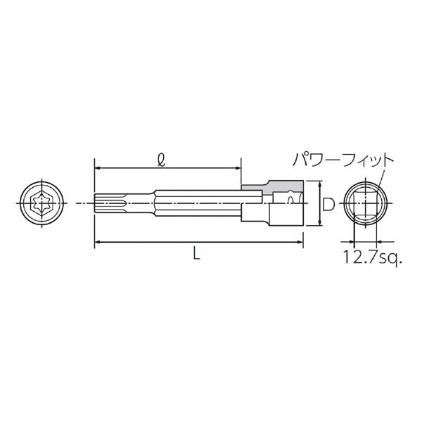 KTC 京都機械工具 12.7SQ T型トルクスソケット T70 BT4-T70 ソケット 工具 ツール DIY 作業工具