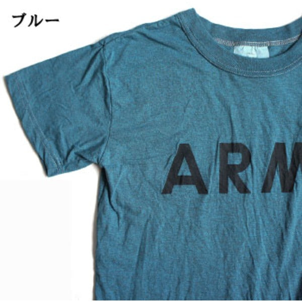 USタイプ ARMY オバーダイ Tシャツ XS オバーダイブルー 綿混 ティーシャツ ミリタリーウェア 軍モノ ミリタリーシャツ 衣類