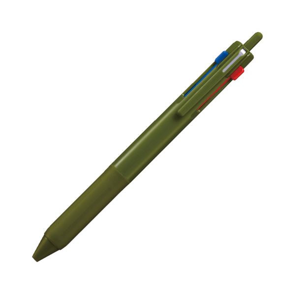 (まとめ)三菱鉛筆 ジェットストリーム3色ボールペン 0.7mm (軸色:ダークオリーブ) SXE350707.18 1本【×5セット】