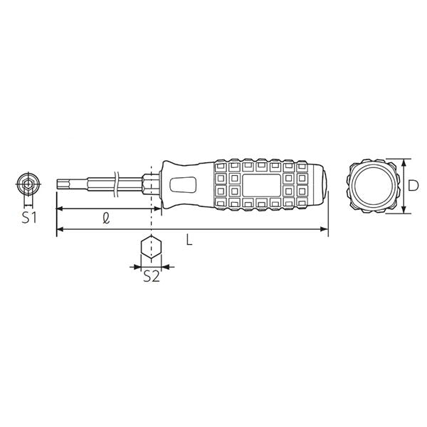 KTC 京都機械工具 樹脂柄ヘキサゴンドライバー 2mm D1H-02 ドライバー 工具 ツール DIY 作業工具