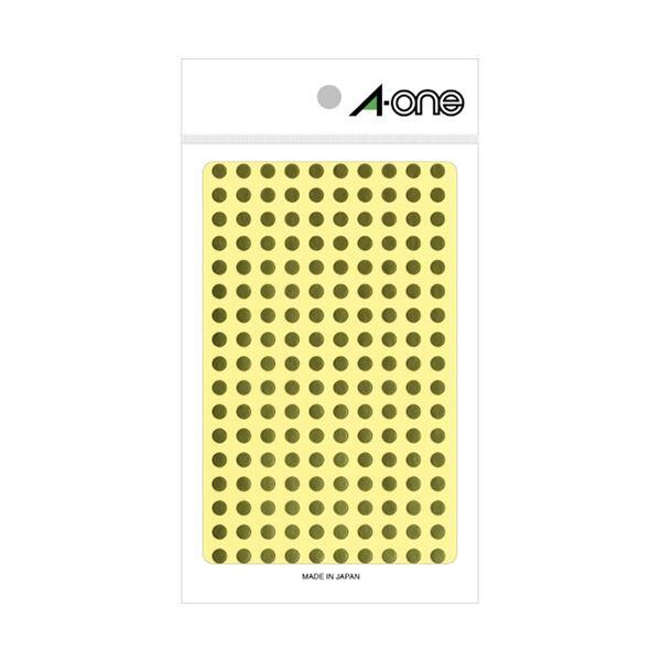 (まとめ) エーワンカラーラベル 丸型 直径5mm 金 07071 1パック(1080片:180片×6シート) 【×5セット】