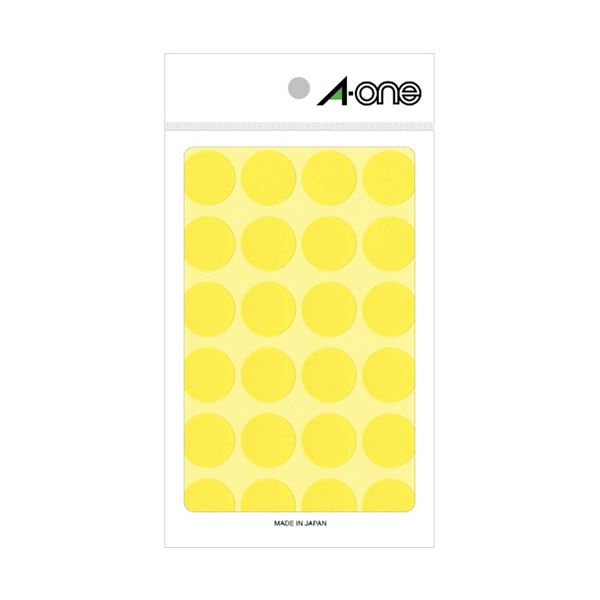 (まとめ) エーワンカラーラベル 丸型 直径20mm 黄 07044 1パック(336片:24片×14シート) 【×5セット】