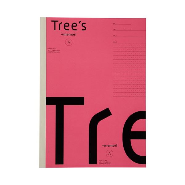 (まとめ)日本ノート Tree s B5 Pメモリ A罫30枚ピンク(×10セット)
