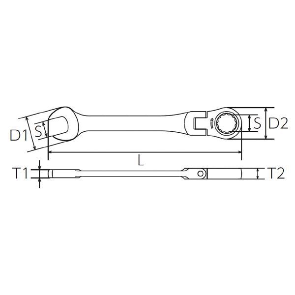 KTC 京都機械工具 ラチェットコンビネーションレンチ 10mm 首振りタイプ MSR1A-10F レンチ 工具 ツール DIY 作業工具