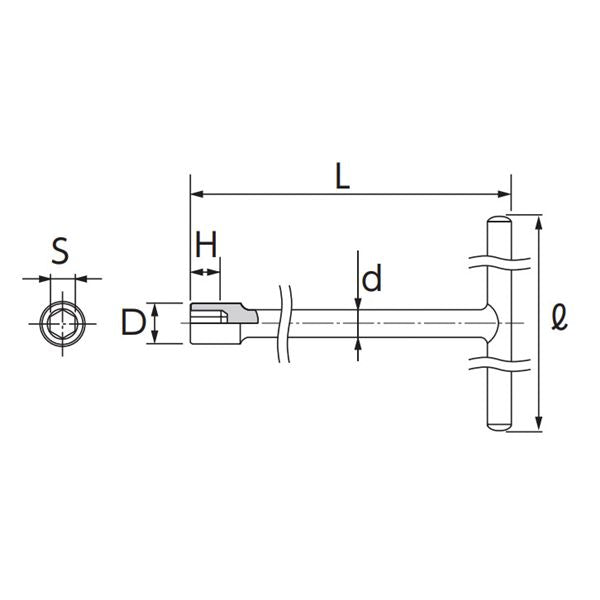 KTC 京都機械工具 T形レンチ 10mm TH-10 レンチ 工具 ツール DIY 作業工具