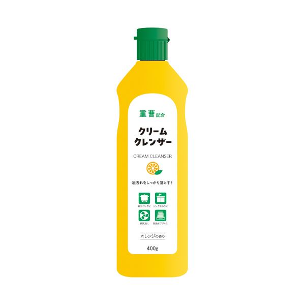 (まとめ) ミツエイクリームクレンザーオレンジ 重曹プラス 400g 1本 【×10セット】
