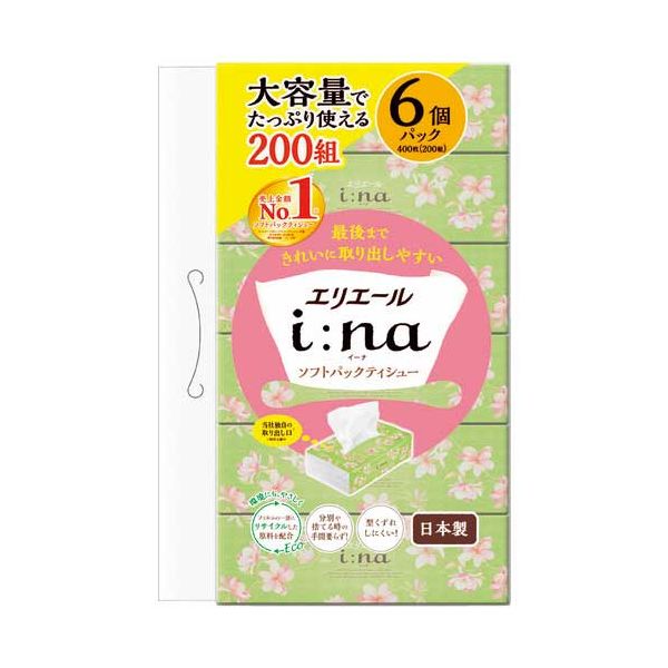 【まとめ】 エリエールイーナソフトティッシュ 6個 【×3セット】