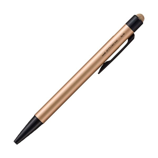 (まとめ) 三菱鉛筆ジェットストリーム スタイラス 単色ボールペン&タッチペン 0.7mm 黒 (軸色:ピンクゴールド)SXNT8235N7P74 1本 【×5セット】