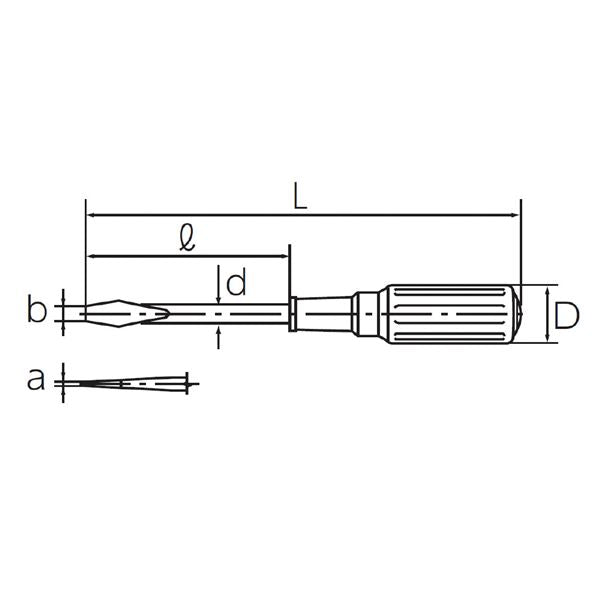 KTC 京都機械工具 木柄マイナス貫通ドライバー 10mm 軸長250mm MD-250 ドライバー 工具 ツール DIY 作業工具