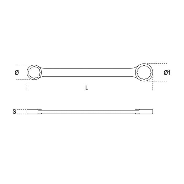 Beta ベータ 薄型ヘッドメガネレンチ 対辺14×15mm 95 14X15 レンチ 工具 ツール DIY 作業工具