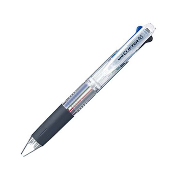 (まとめ) 三菱鉛筆4色ボールペン クリフター 0.7mm (軸色:透明) SE4354T 1本 【×5セット】