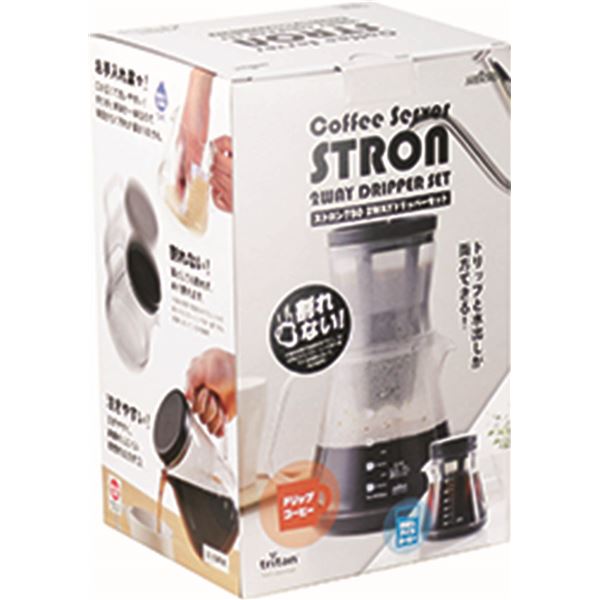 コーヒーサーバー ストロン 750 【850ml 2Wayドリッパーセット ブラック】 日本製 透明 〔キッチン 台所 店舗 飲食店 カフェ〕