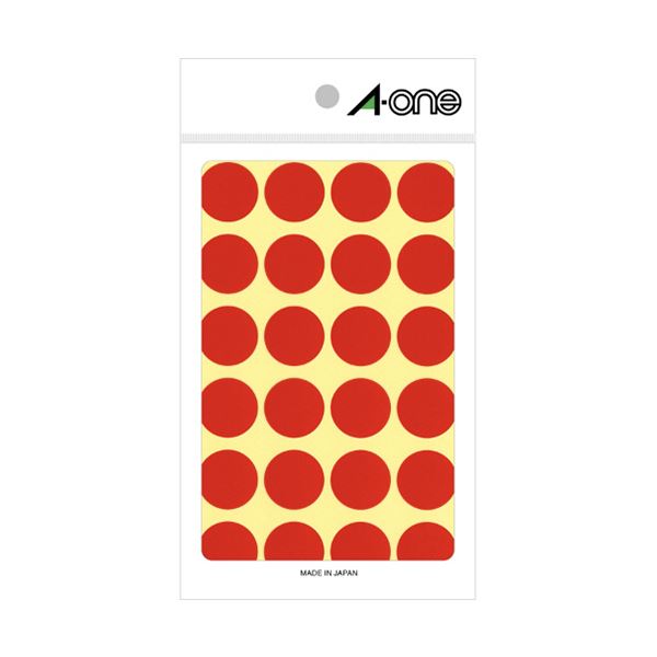(まとめ) エーワンカラーラベル 丸型 直径20mm 赤 07041 1パック(336片:24片×14シート) 【×5セット】