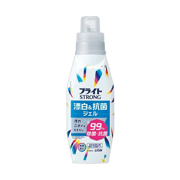 (まとめ) ライオン ブライトSTRONG 漂白&抗菌ジェル 本体 510mL 1本 【×5セット】