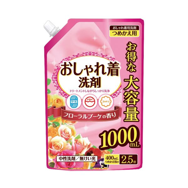 (まとめ) 日本合成洗剤おしゃれ着洗い 大容量詰替 1000mL 1パック 【×5セット】