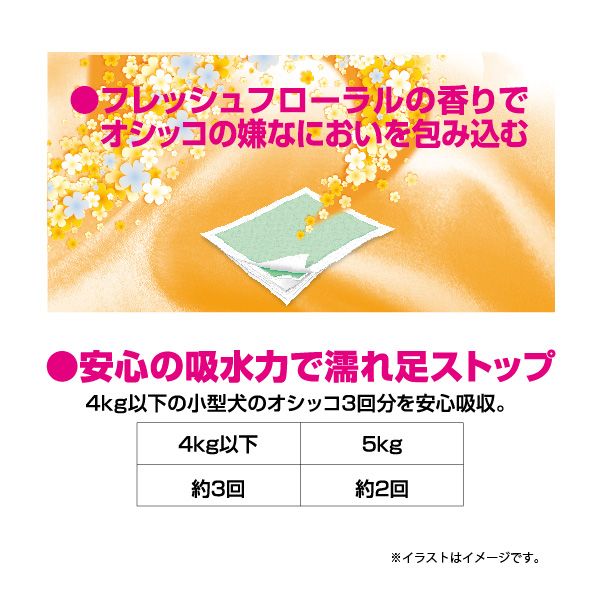 香る消臭シート ダブルストップ小型犬用 フレッシュフローラルの香り レギュラー 116枚 ペット用品・犬用【代引不可】