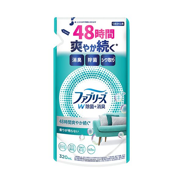 (まとめ) P&G ファブリーズ ダブル除菌 つめかえ用 320mL 1個 【×5セット】