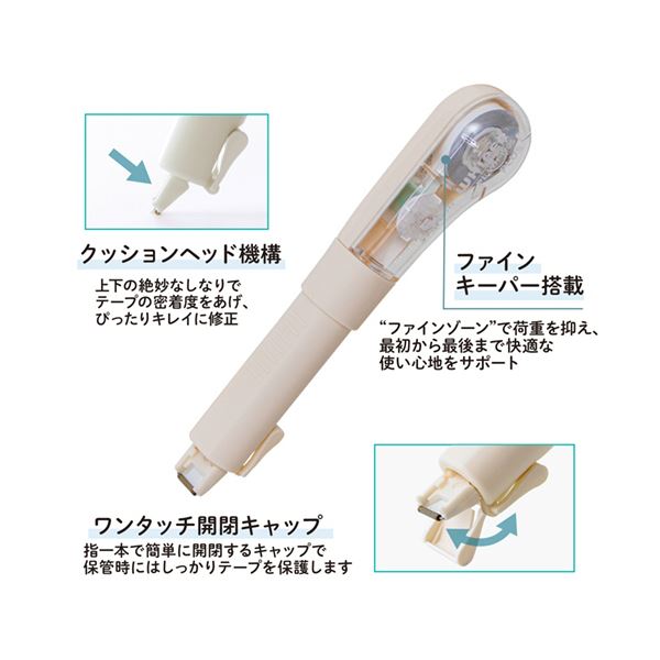 (まとめ) プラス 修正テープホワイパーPL 5mm幅×6m BUTTER CREAM(アイボリー) WH-1905 IV 1個 【×10セット】