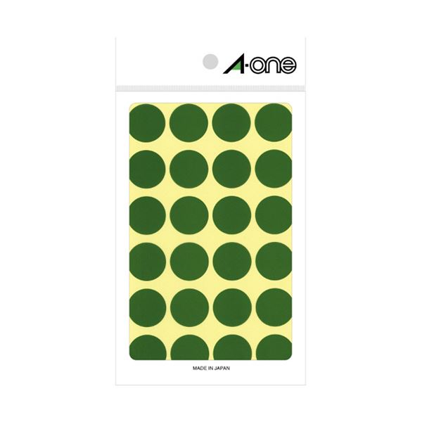 (まとめ) エーワンカラーラベル 丸型 直径20mm 緑 07043 1パック(336片:24片×14シート) 【×5セット】