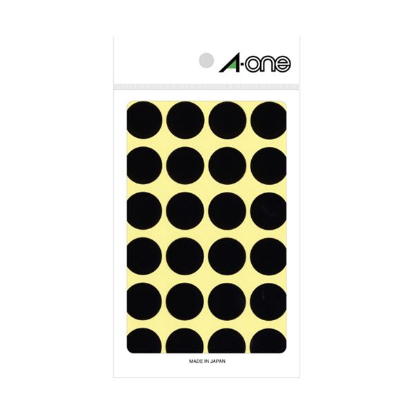 (まとめ) エーワンカラーラベル 丸型 直径20mm 黒 07049 1パック(336片:24片×14シート) 【×5セット】