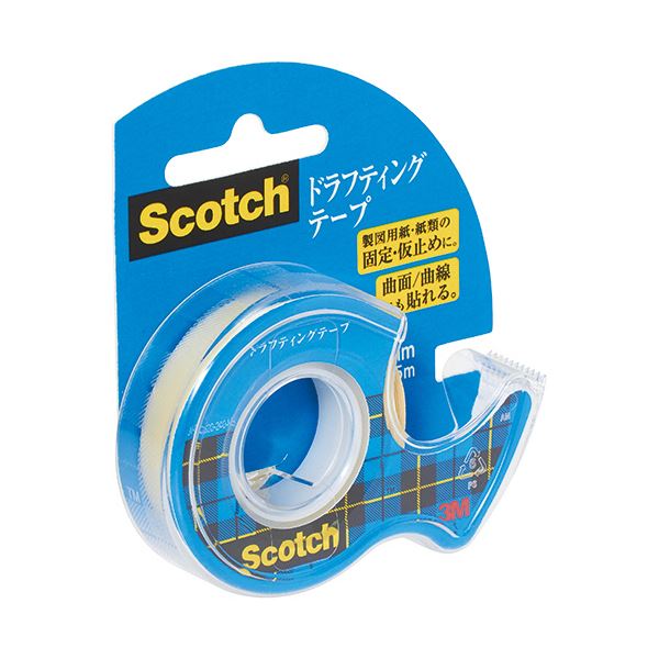 (まとめ) 3M スコッチドラフティングテープ 小巻 12mm×5m ディスペンサー付 D-12 1個 【×5セット】