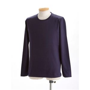 長袖 Tシャツ M ネイビー ユニセックス 綿100％ 吸水性 柔らかい ロンT 長袖Tシャツ ロンティ ロングスリーブ